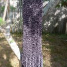 Hand-Crochet Scarf Stole - Super Soft Chenille Charcoal