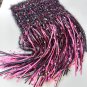 Hand-Crochet Scarf Stole - Elegant Black and Pink Ribbon Fringed