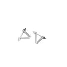 Stainless Steel Triangle Arrow Taper Screw Hoop Earrings