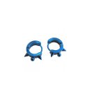 Stainless Steel Ball and Spikes Blue Stud Hoop Huggie Earrings