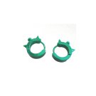Stainless Steel Ball and Spikes Green Stud Hoop Huggie Earrings