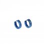 Stainless Steel Rhinestones Blue Stud Hoop Huggie Earrings