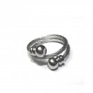 Stainless Steel Cable Double Wrap Ring With Ball End Caps
