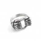 Stainless Steel Skeleton Hands Ring