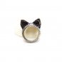 Silver Cats Ears Ring