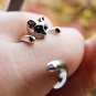 On Sale! Fun Silver Cat Wrap Ring Adjustable