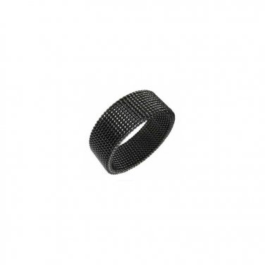 Stainless Steel Mesh Ring Black