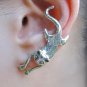 Silver Cat Ear Cuff Earrings