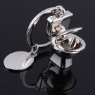 Chrome Throne Toilet Seat Key Chain Ring
