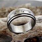 Stainless Steel Ruler Spinner Ring