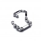 Stainless Steel Block Byzantine Curb Bracelet