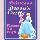 Personalized PRINCESS CINDERELLA Girls Room Door SIGN (Purple)