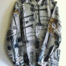 100% Silk Long Sleeve Printed Beige Mens Shirt Size S NIB 100% Silk Long Sleeve Printed Beige Mens Shirt Size S NIB