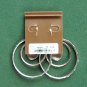 Lucky Brand Silver Tone Double Hoop Earrings NWT