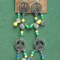 Lucky Brand Silver Tone Beaded Love Peace Earrings NWT
