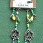 Lucky Brand Silver Tone Beaded Love Peace Earrings NWT