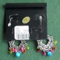 Catherines silver color rhinestone beaded pierced earrings