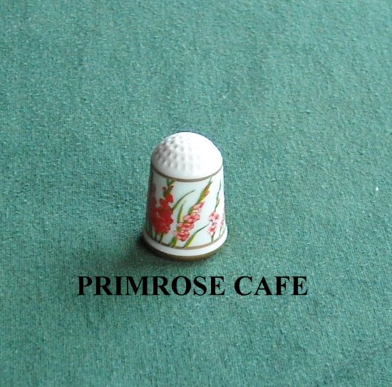 Gladiolus Franklin Flowers Of Nederland Holland Porcelain Thimble