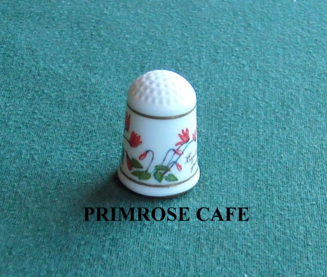 Franklin Flowers Of Nederland Holland Porcelain Thimble Cyclamen