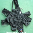 Lot of 3 womens designer black lace thongs and Murano style glass pendant necklace gift Lot of 3 womens designer black lace thongs and Murano style glass pendant necklace gift