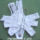 Lot of 3 womens designer white lace thongs and Murano style glass pendant necklace gift Lot of 3 womens designer white lace thongs and Murano style glass pendant necklace gift