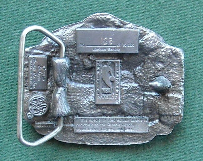 Detroit Pistons NBA Champions Siskiyou belt buckle 1989