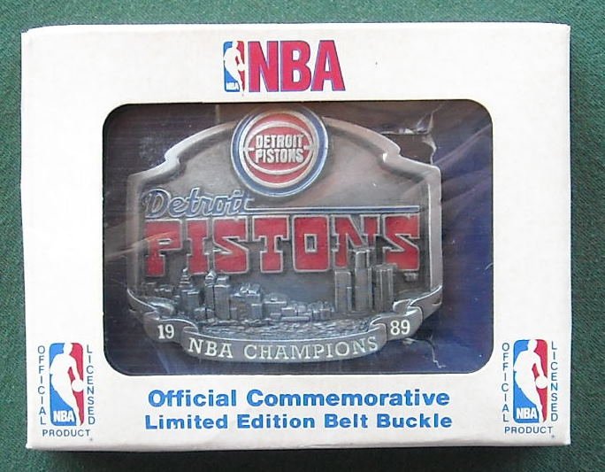 Vintage Detroit Pistons Siskiyou Belt Buckle NBA Champions 1989
