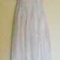 Strapless womens white cotton blend satin ruffle tube dress size M