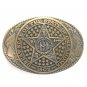 Tony Lama Great Seal Of The State Of Oklahoma Solid Brass Belt Buckle
