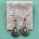Lucky Brand Antiqued Bronze Tone Dangle Red Drop Earrings Lucky Brand Antiqued Bronze Tone Dangle Red Drop Earrings
