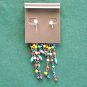 Lucky Brand Brass Tone Retro Dangle Flower Beads Tassel Earrings