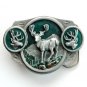 White Tailed Deer 3D Pewter Trophy Belt Buckle