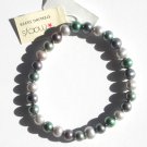 Macys Cultured Round Green Freshwater Pearl Strand Stretch Bracelet NWT
