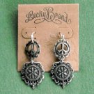 Peace And Flower Lucky Brand Gold Tone Dangle Earrings