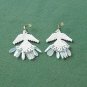Vintage beaded white dove pierced earrings
