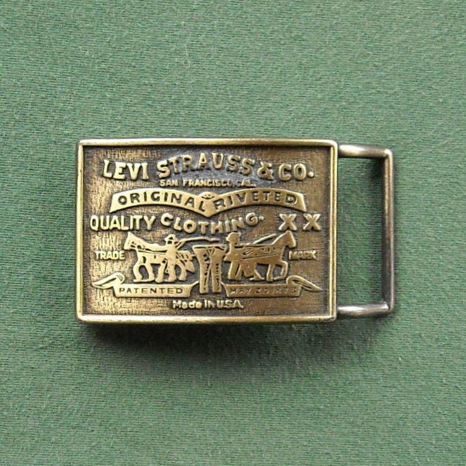 Vintage Levis Flying Eagle Solid Brass Belt Buckle Levi Strauss