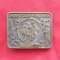 Vintage Grab your partner brass belt buckle