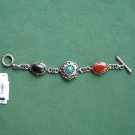 Lucky Brand Silver Tone Semi Precious Stone Peace Bracelet NWT