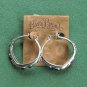 Lucky Brand Jeweled Silver Tone Hoop Earrings NWT