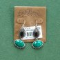 Lucky Brand Silver Color Black Green Stone Earrings NWT