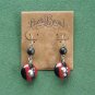 Lucky Brand Silver Tone Black Red Earrings NWT