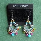 Catherines silver color rhinestone beaded pierced earrings