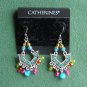 Catherines silver color rhinestone beaded pierced earrings
