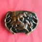 Vintage Deer And Antler Bergamot Brass Color Belt Buckle 1977