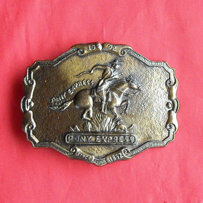 1902 pony express belt buckle