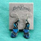 Lucky Brand Brass tone Blue Peacock dangle earrings Lucky Brand Brass tone Blue Peacock dangle earrings