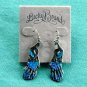 Lucky Brand Brass tone Blue Peacock dangle earrings
