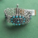 Lucky Brand Silver Tone Semi Precious Stone Charm Bracelet NWT