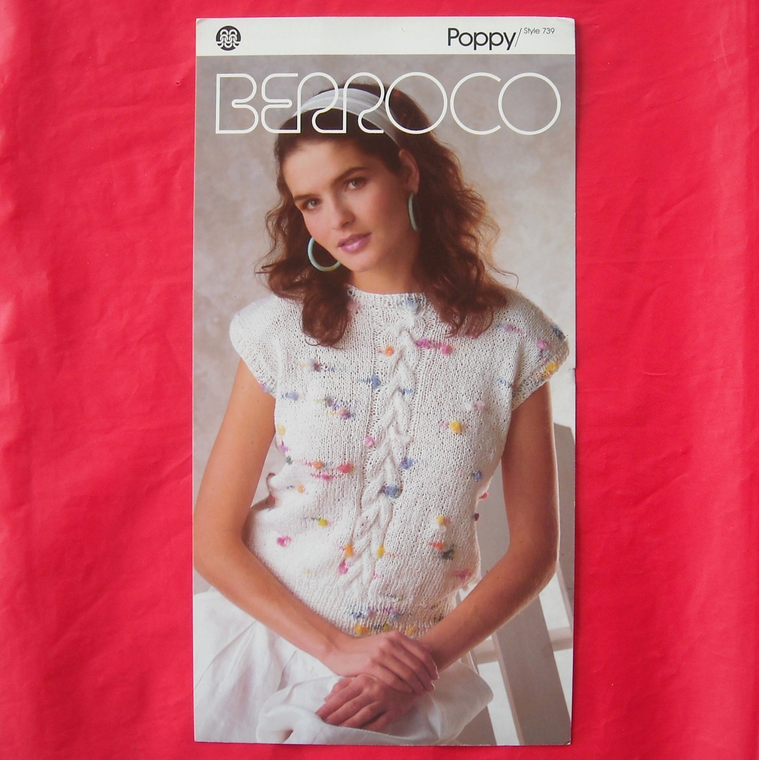 Vintage Berroco Poppy Braided Cable Vest knitting pattern # 739