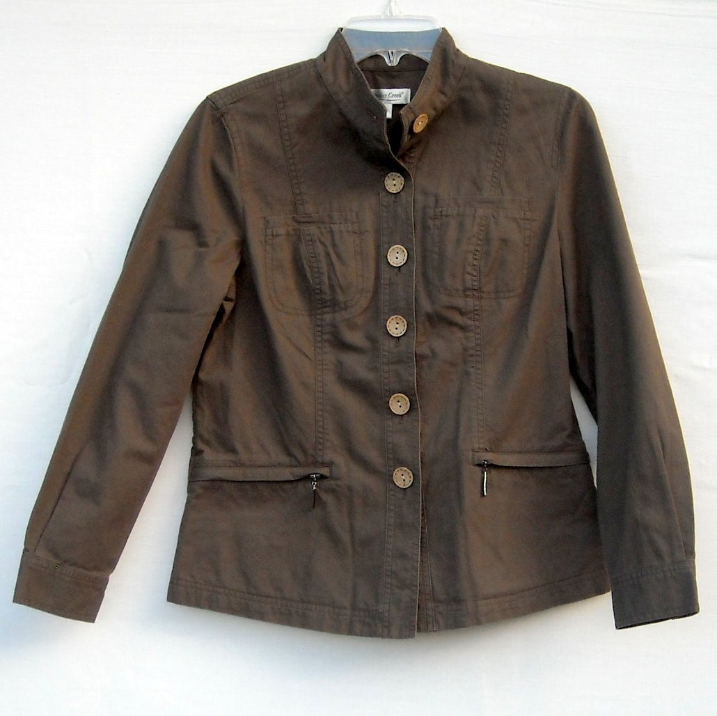 Coldwater Creek Misses Cocoa Brown Jacket Size P4